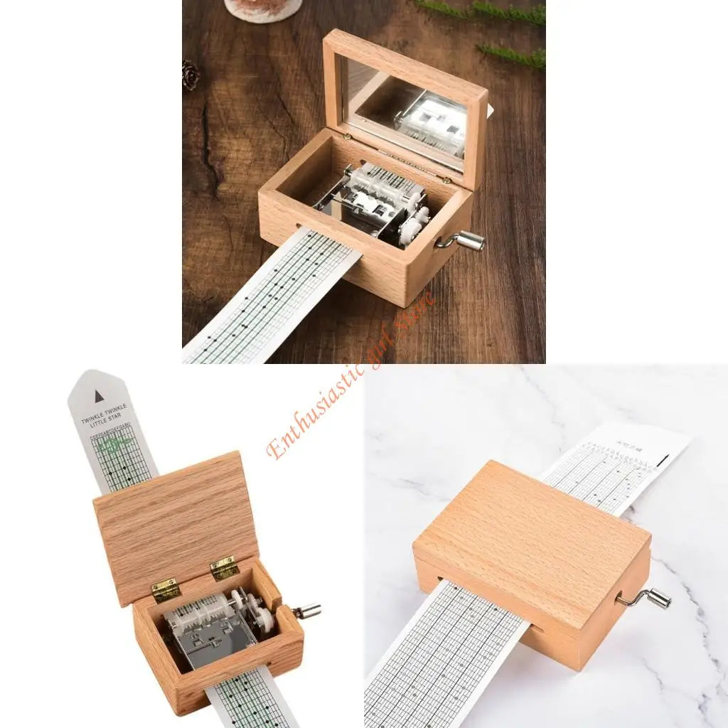 Craft Your Own Songs with 15 Note Hand Crank Music Box and Melodies Paper Strips RXJB