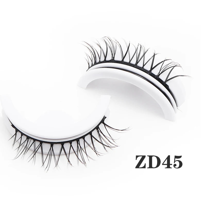 1Pair Makeup Self-adhesive Faux Mink False Eyelashes No Residue On The Skin 3D False Eyelashes Reusable Natural Long Eyelashes