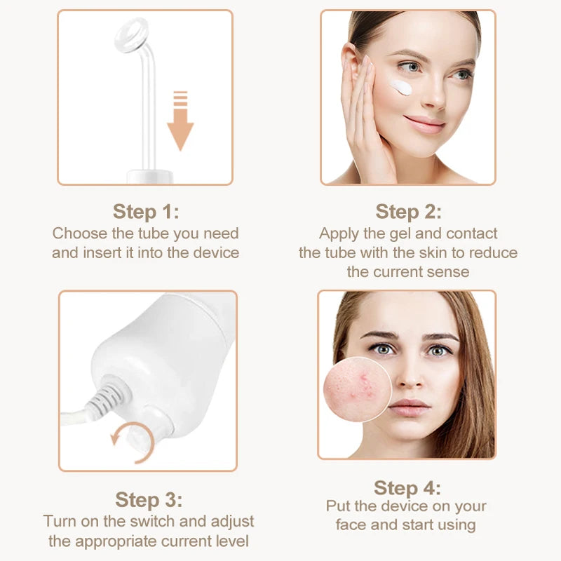 High Frequency Nozzle Attachment Mushroom Facial Body Glass Electrode HF  Tubes Neon Argon Violet Skin Care Tool
