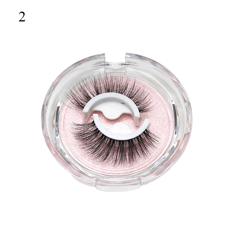 1Pair Makeup Self-adhesive Faux Mink False Eyelashes No Residue On The Skin 3D False Eyelashes Reusable Natural Long Eyelashes