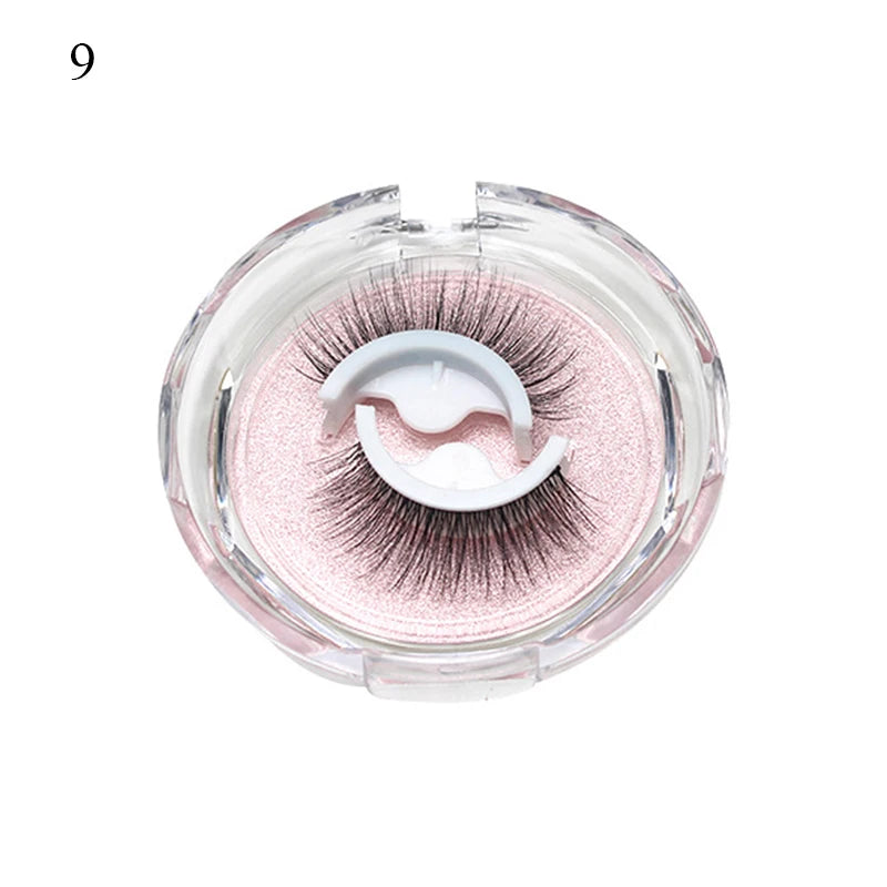1Pair Makeup Self-adhesive Faux Mink False Eyelashes No Residue On The Skin 3D False Eyelashes Reusable Natural Long Eyelashes