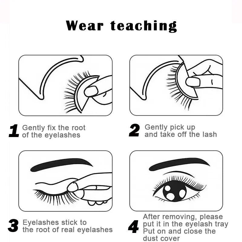 1Pair Makeup Self-adhesive Faux Mink False Eyelashes No Residue On The Skin 3D False Eyelashes Reusable Natural Long Eyelashes