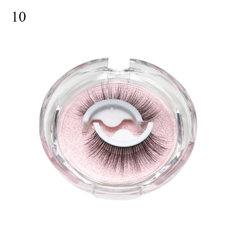 1Pair Makeup Self-adhesive Faux Mink False Eyelashes No Residue On The Skin 3D False Eyelashes Reusable Natural Long Eyelashes