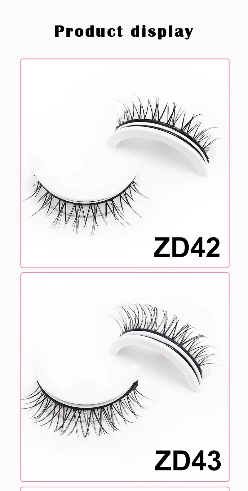 1Pair Makeup Self-adhesive Faux Mink False Eyelashes No Residue On The Skin 3D False Eyelashes Reusable Natural Long Eyelashes
