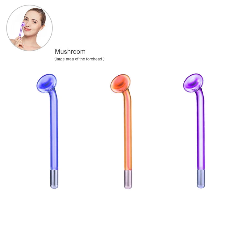 High Frequency Nozzle Attachment Mushroom Facial Body Glass Electrode HF  Tubes Neon Argon Violet Skin Care Tool