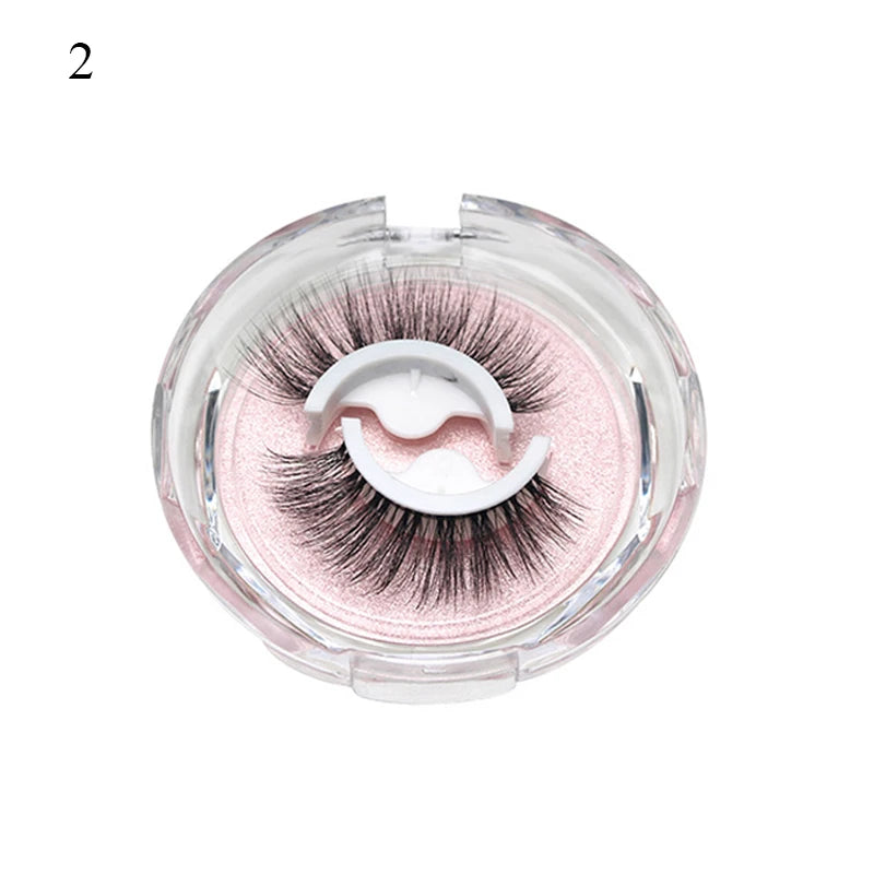 1Pair Makeup Self-adhesive Faux Mink False Eyelashes No Residue On The Skin 3D False Eyelashes Reusable Natural Long Eyelashes