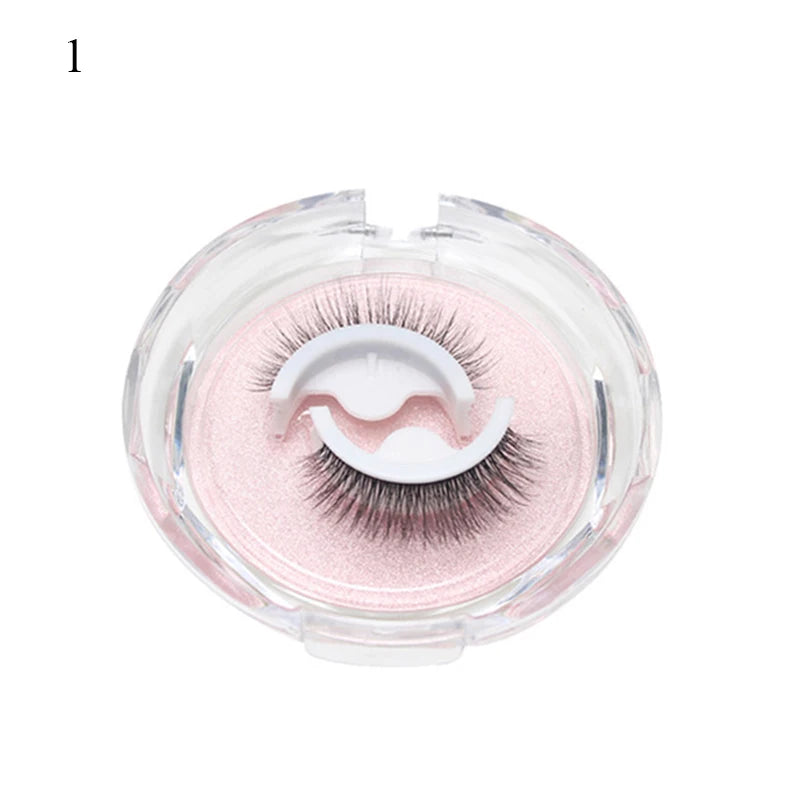 1Pair Makeup Self-adhesive Faux Mink False Eyelashes No Residue On The Skin 3D False Eyelashes Reusable Natural Long Eyelashes