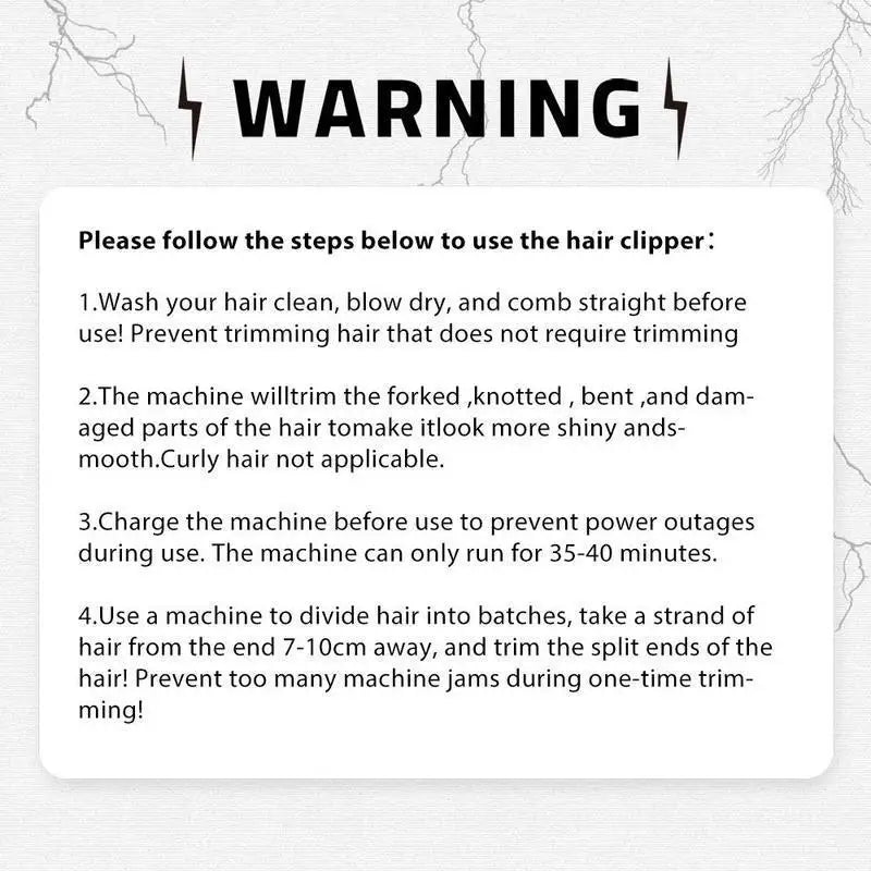 Hair ends Trimmer Split Remover Dry Damaged Brittle Professional Automatic Trim Split for Women Cordless Hair cutting machine
