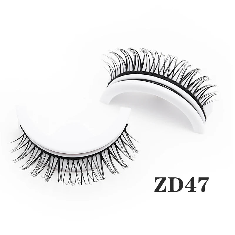1Pair Makeup Self-adhesive Faux Mink False Eyelashes No Residue On The Skin 3D False Eyelashes Reusable Natural Long Eyelashes