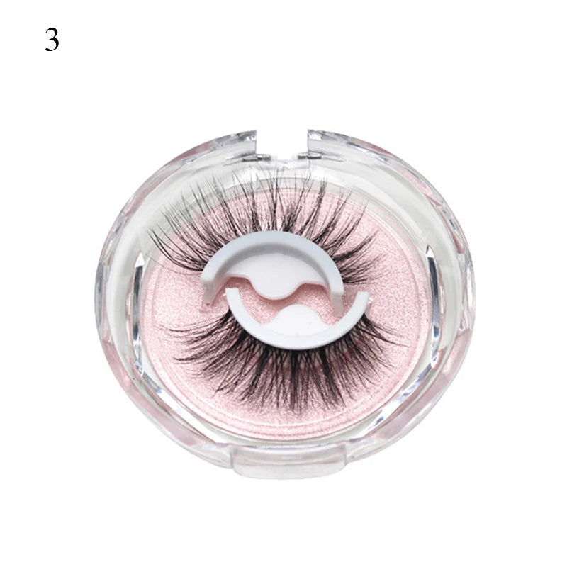 1Pair Makeup Self-adhesive Faux Mink False Eyelashes No Residue On The Skin 3D False Eyelashes Reusable Natural Long Eyelashes