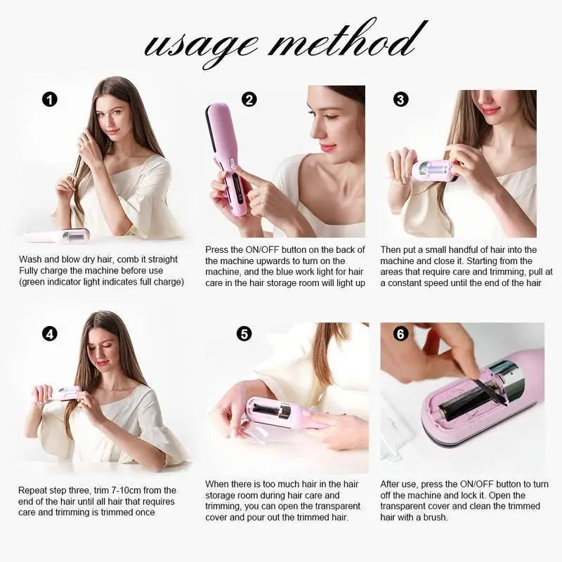 Hair ends Trimmer Split Remover Dry Damaged Brittle Professional Automatic Trim Split for Women Cordless Hair cutting machine