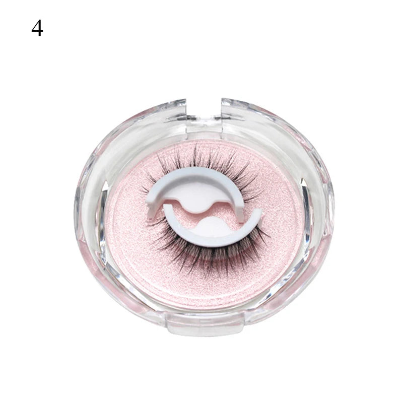 1Pair Makeup Self-adhesive Faux Mink False Eyelashes No Residue On The Skin 3D False Eyelashes Reusable Natural Long Eyelashes