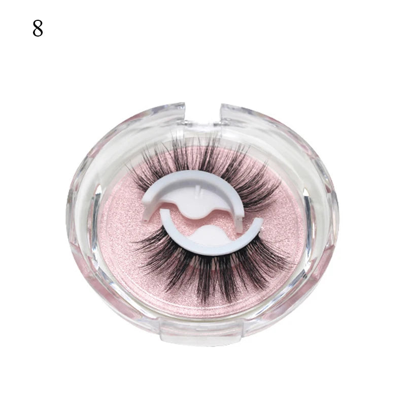 1Pair Makeup Self-adhesive Faux Mink False Eyelashes No Residue On The Skin 3D False Eyelashes Reusable Natural Long Eyelashes