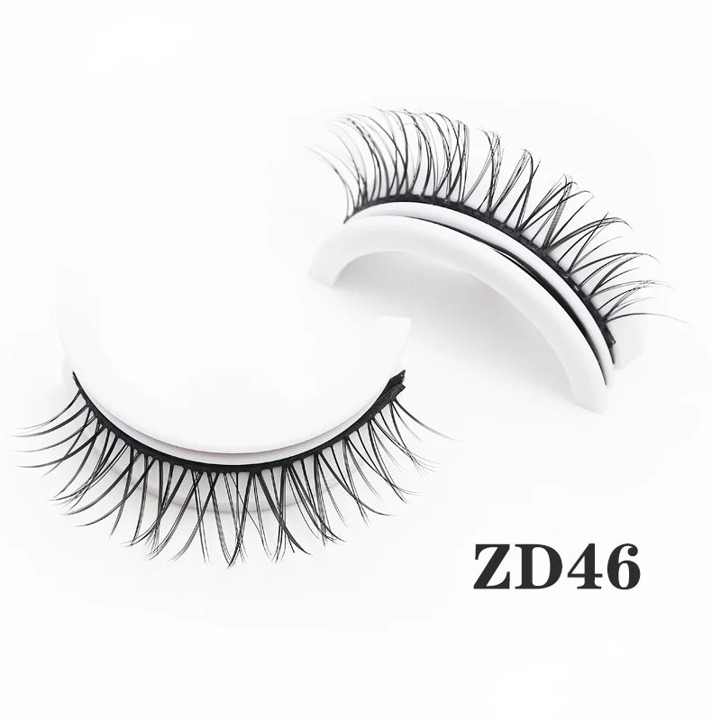 1Pair Makeup Self-adhesive Faux Mink False Eyelashes No Residue On The Skin 3D False Eyelashes Reusable Natural Long Eyelashes