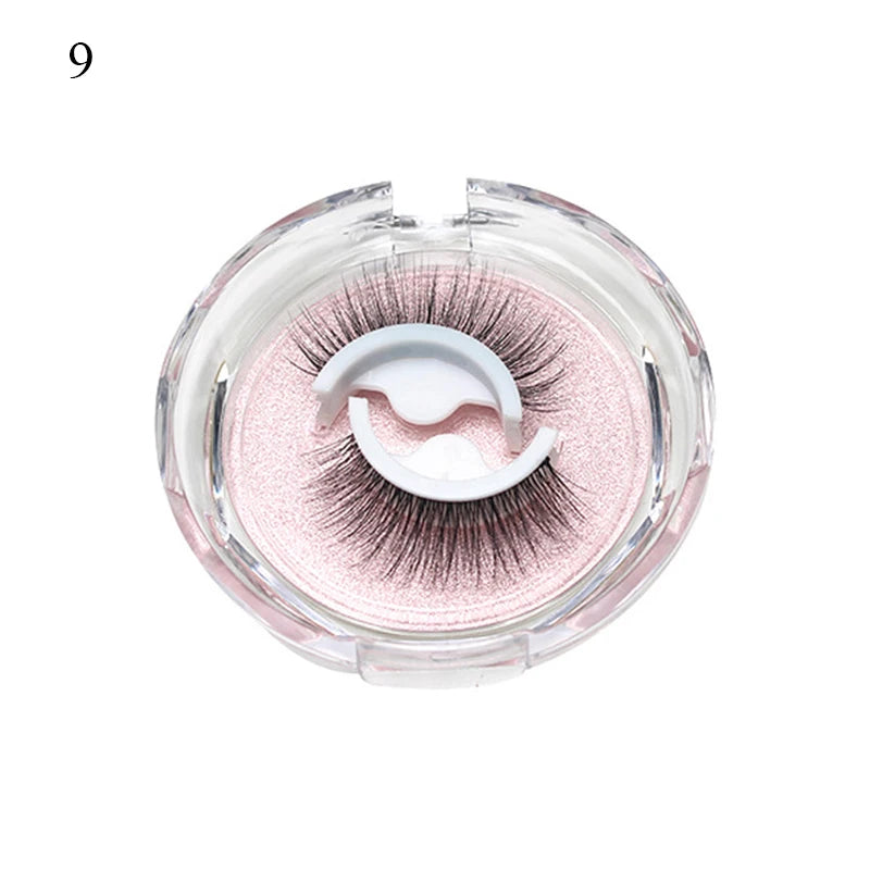 1Pair Makeup Self-adhesive Faux Mink False Eyelashes No Residue On The Skin 3D False Eyelashes Reusable Natural Long Eyelashes