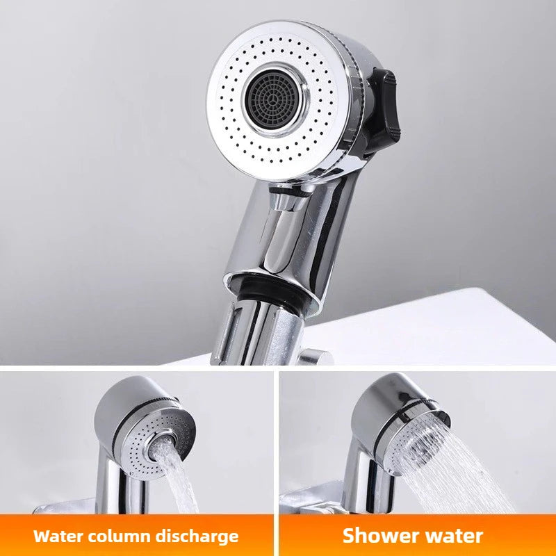 Bathroom Faucet Pull-out Hot and Cold Water Shower Head for Washing Hands and Face Basin Extension