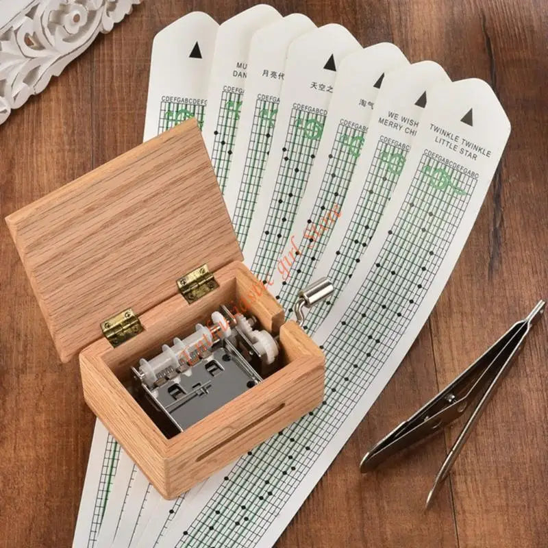 Craft Your Own Songs with 15 Note Hand Crank Music Box and Melodies Paper Strips RXJB