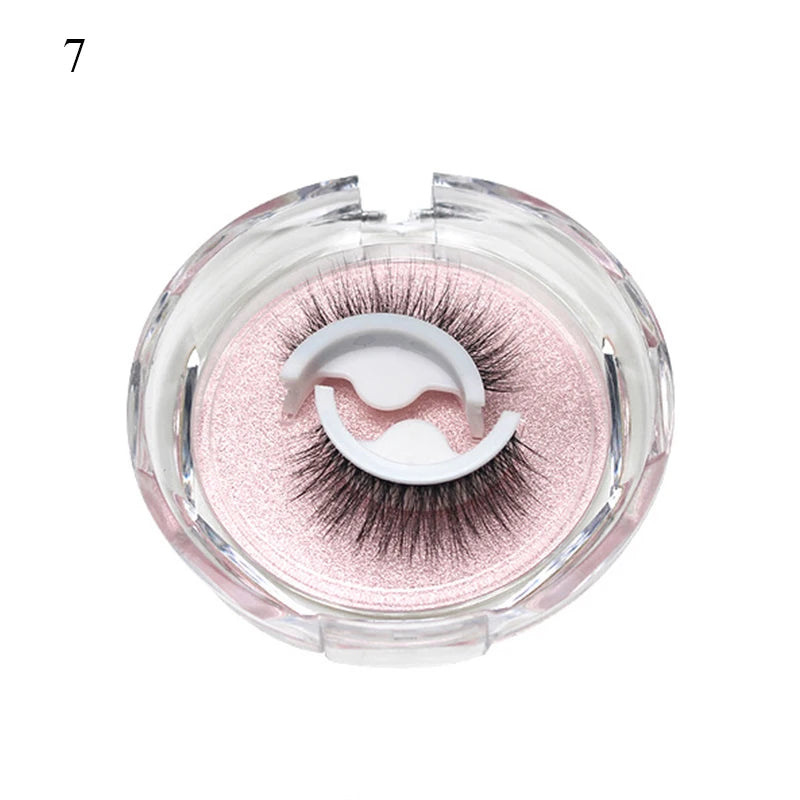 1Pair Makeup Self-adhesive Faux Mink False Eyelashes No Residue On The Skin 3D False Eyelashes Reusable Natural Long Eyelashes
