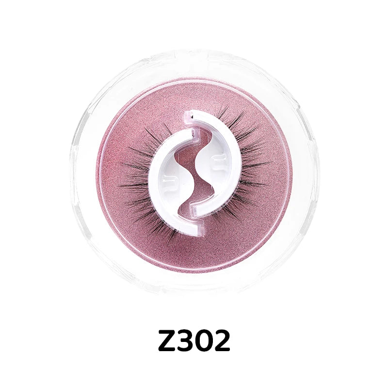 1Pair Makeup Self-adhesive Faux Mink False Eyelashes No Residue On The Skin 3D False Eyelashes Reusable Natural Long Eyelashes