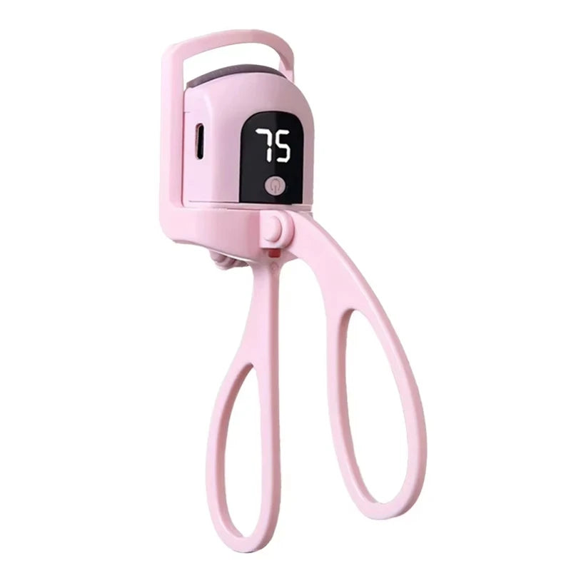 Heated Eyelash Curler with Lcd Display Silicone Pads Eyelash Protection Natural Curling Without Damaging Eyelashes Rechargeable