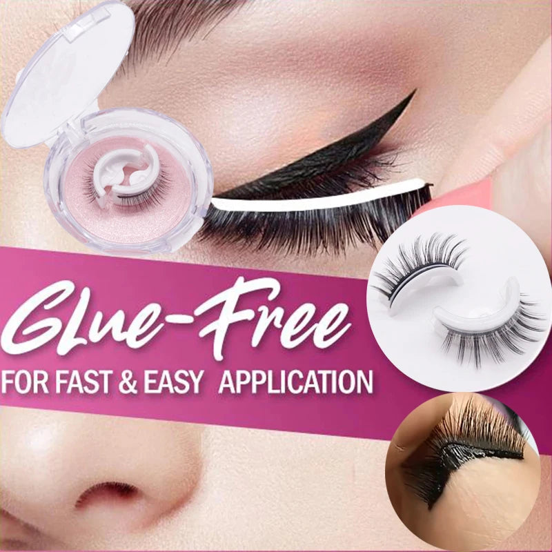 1Pair Makeup Self-adhesive Faux Mink False Eyelashes No Residue On The Skin 3D False Eyelashes Reusable Natural Long Eyelashes