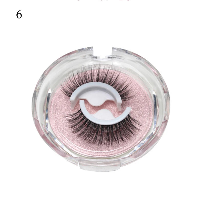 1Pair Makeup Self-adhesive Faux Mink False Eyelashes No Residue On The Skin 3D False Eyelashes Reusable Natural Long Eyelashes