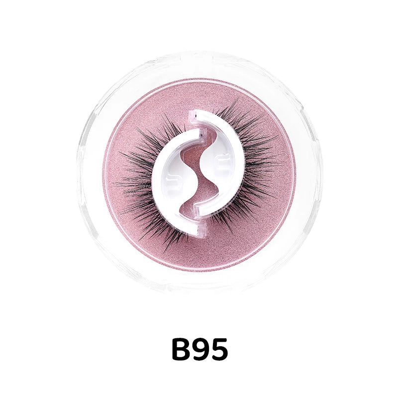 1Pair Makeup Self-adhesive Faux Mink False Eyelashes No Residue On The Skin 3D False Eyelashes Reusable Natural Long Eyelashes