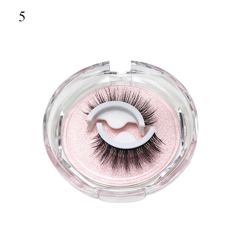 1Pair Makeup Self-adhesive Faux Mink False Eyelashes No Residue On The Skin 3D False Eyelashes Reusable Natural Long Eyelashes