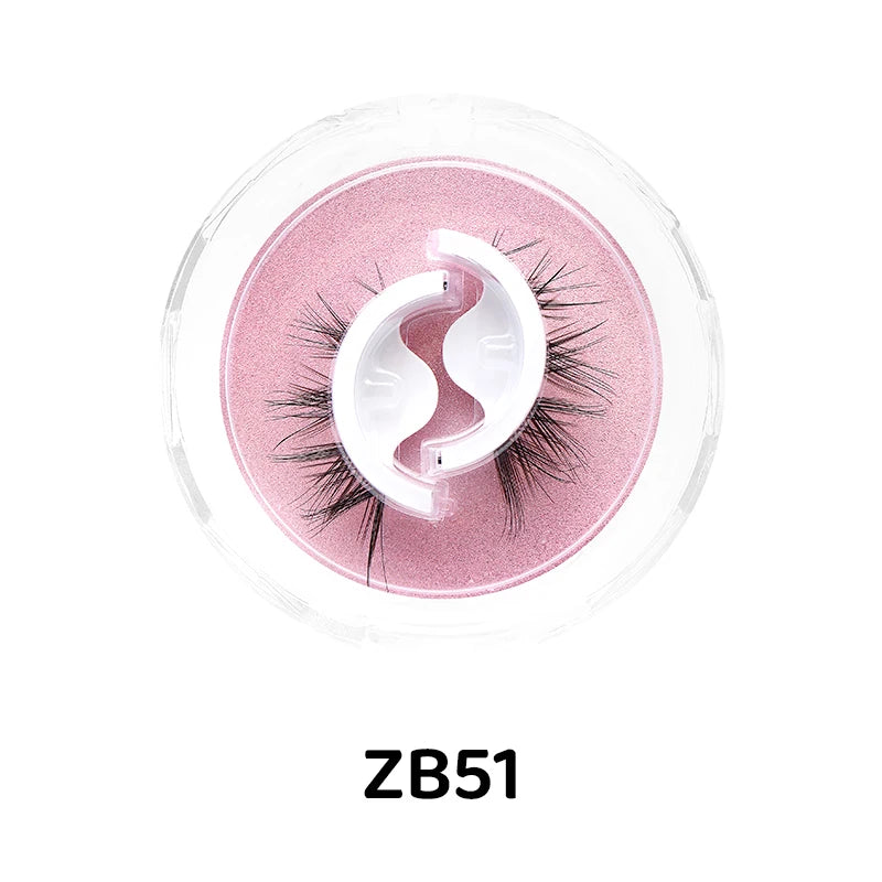 1Pair Makeup Self-adhesive Faux Mink False Eyelashes No Residue On The Skin 3D False Eyelashes Reusable Natural Long Eyelashes