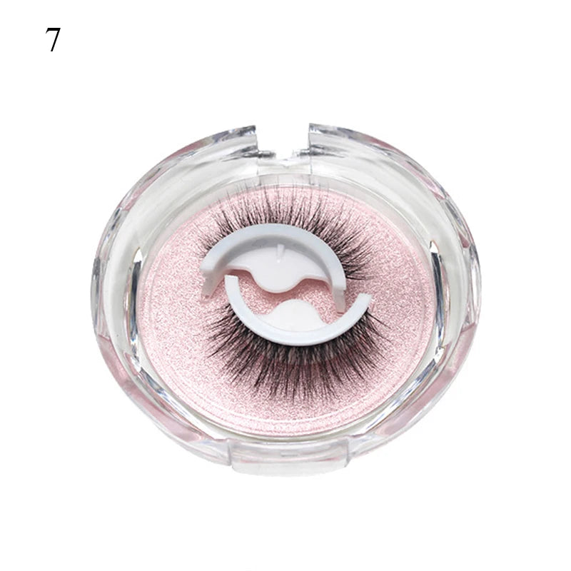 1Pair Makeup Self-adhesive Faux Mink False Eyelashes No Residue On The Skin 3D False Eyelashes Reusable Natural Long Eyelashes