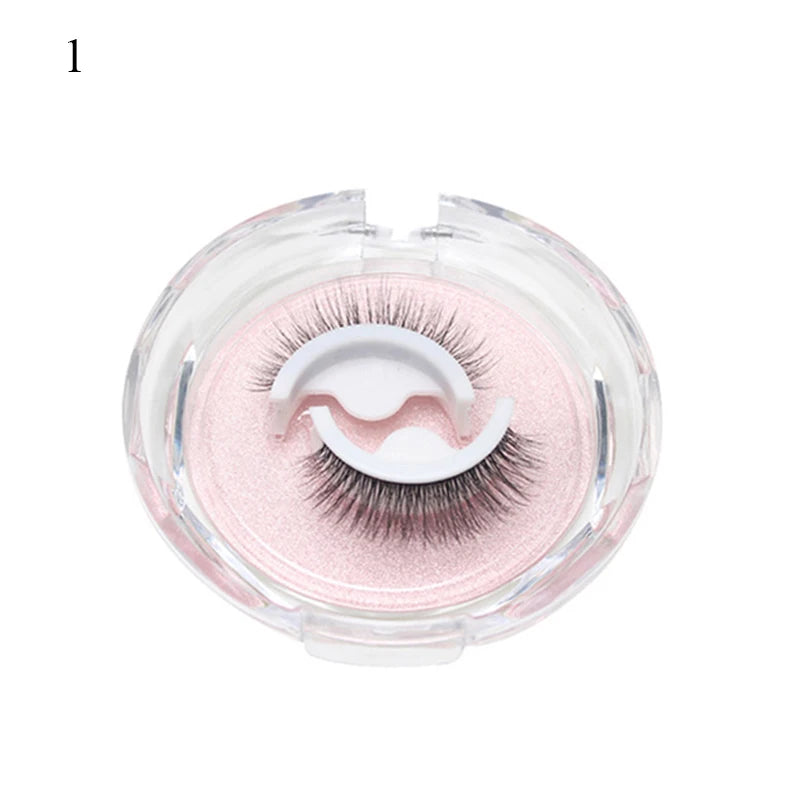 1Pair Makeup Self-adhesive Faux Mink False Eyelashes No Residue On The Skin 3D False Eyelashes Reusable Natural Long Eyelashes
