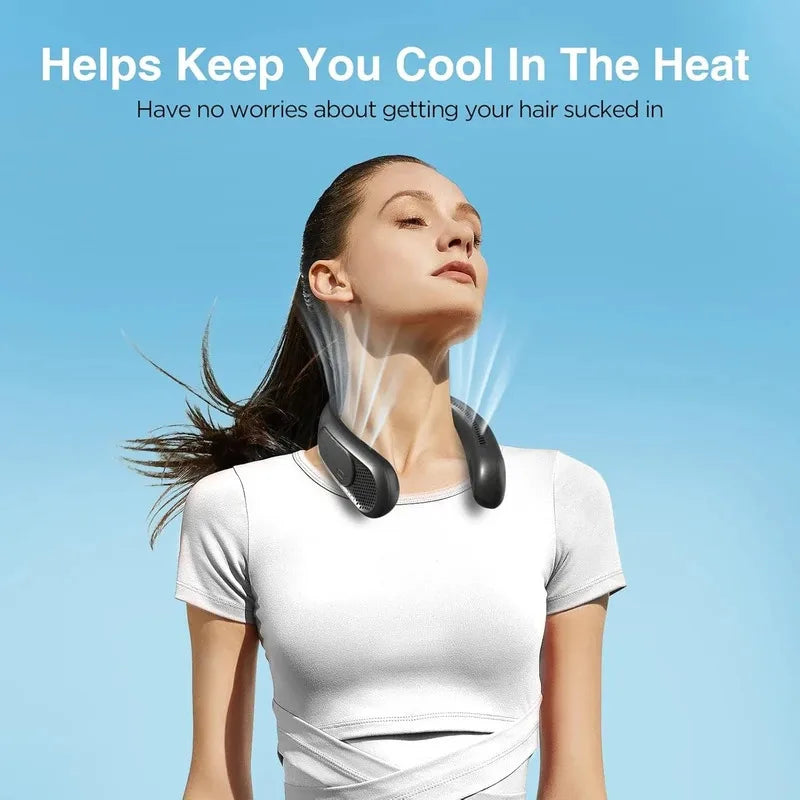 2025 New Upgrade Air Conditioner Features Neck-hanging Fan For Rapid Cooling Long Battery Life And Super Strong Wind Force